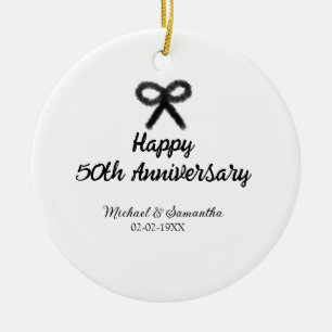 Happy 50th anniversary add couple name date weddin ceramic tree decoration