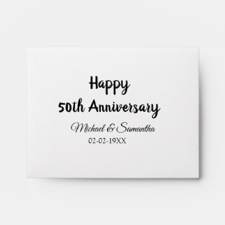 Happy 50th anniversary add couple name date weddin envelope