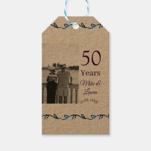 Happy 50th anniversary add couple name date weddin gift tags