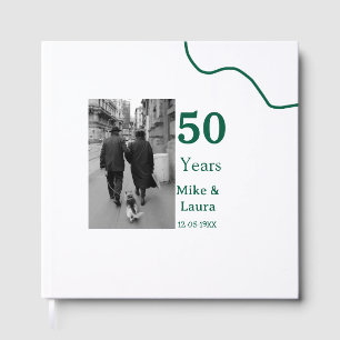 Happy 50th anniversary add couple name date weddin guest book