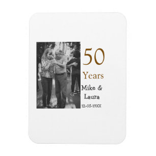 Happy 50th anniversary add couple name date weddin magnet