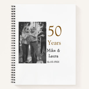 Happy 50th anniversary add couple name date weddin notebook