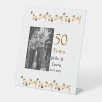 Happy 50th anniversary add couple name date weddin