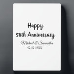 Happy 50th anniversary add couple name date weddin plaque<br><div class="desc">design</div>
