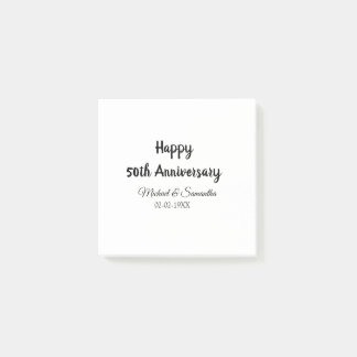 Happy 50th anniversary add couple name date weddin post-it notes