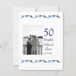 Happy 50th anniversary add couple name date weddin postcard