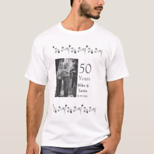 Happy 50th anniversary add couple name date weddin T-Shirt