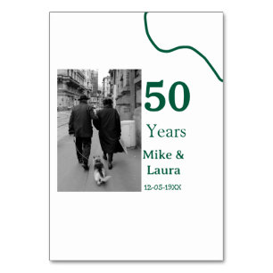 Happy 50th anniversary add couple name date weddin table number