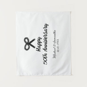 Happy 50th anniversary add couple name date weddin tapestry