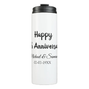 Happy 50th anniversary add couple name date weddin thermal tumbler