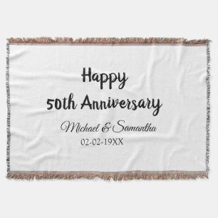 Happy 50th anniversary add couple name date weddin throw blanket