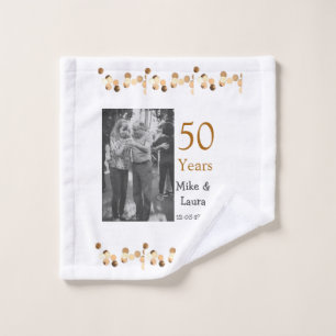 Happy 50th anniversary add couple name date weddin wash cloth