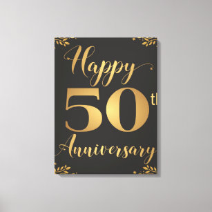 Happy 50th Anniversary Golden Wedding Jublilee Canvas Print