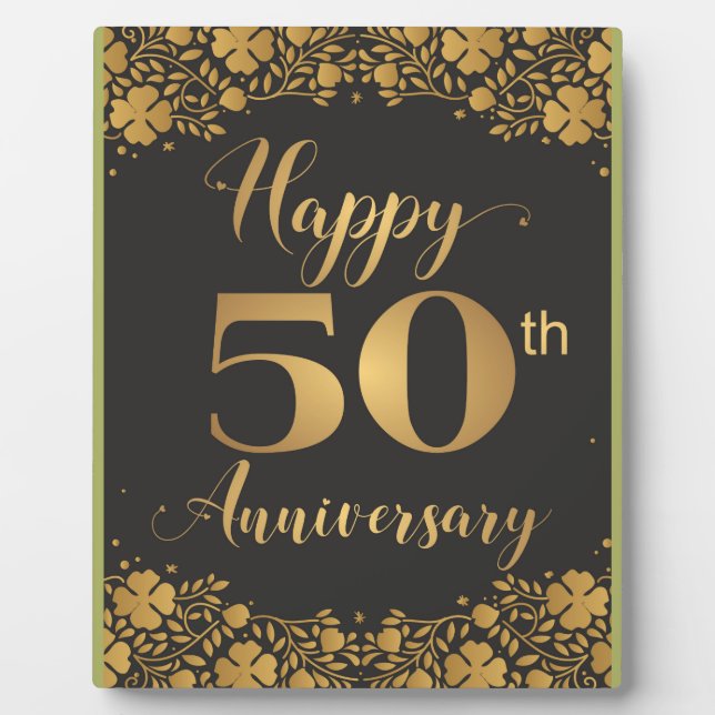 Happy 50th Anniversary Golden Wedding Jublilee Plaque (Front)