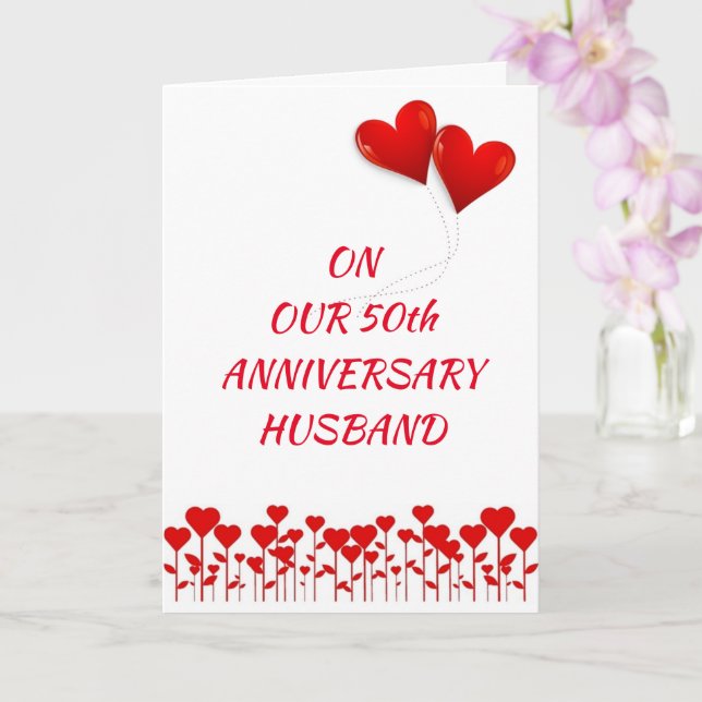 **HAPPY 50th ANNIVERSARY HUSBAND** CELEBRATE "US" Card (Orchid)