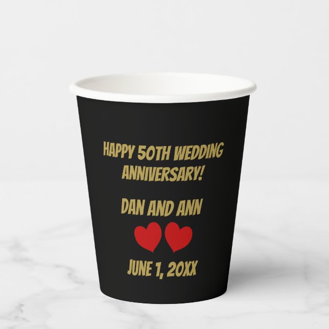 Happy 50th Anniversary  Paper Cups (Front)