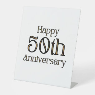 Happy 50th Anniversary Pedestal Sign