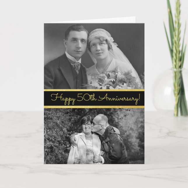 Happy 50th Anniversary Personalised Photo Card (Front)