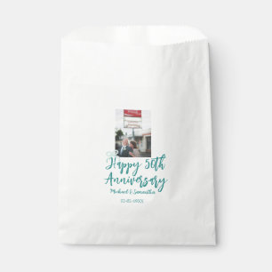 Happy 50th anniversary photo turquoise bow name da favour bags