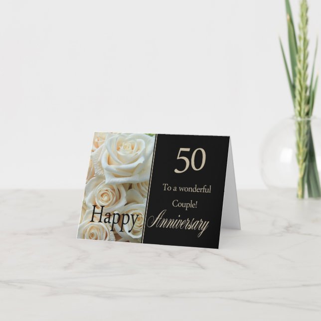 Happy 50th Anniversary roses Card (Front)