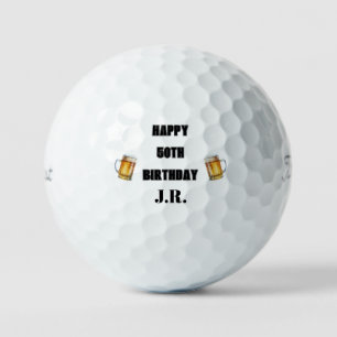 Happy 50th Birthday Beer Toast Titleist Pro V1 Golf Balls