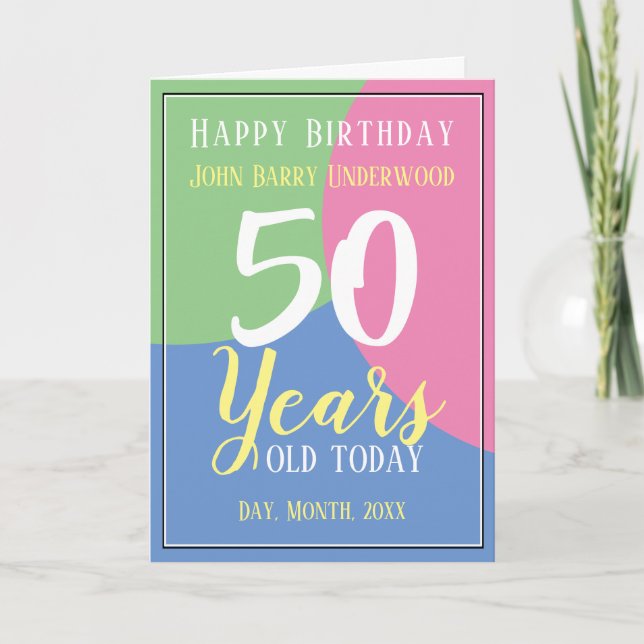 Happy 50th Birthday Card (Front)