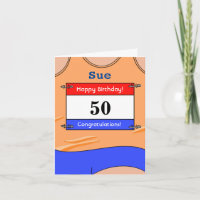 Happy 50th Birthday card for a runner
