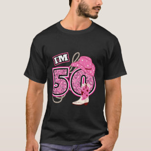 Happy 50th Birthday Cowgirl Cowboy Farmer 50 Year  T-Shirt