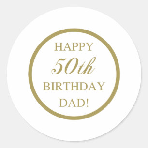 Happy 50th Birthday Dad Classic Round Sticker