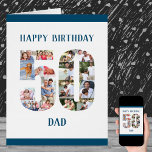 Happy 50th Birthday Dad Number 50 Photo Collage<br><div class="desc">Say Happy 50th Birthday Dad with a unique birthday card and your own custom photo collage. This big birthday card for Dad has modern slab typography in ocean blue and simple styling in order to focus on your pictures in the number 50. The template is set up for you to...</div>