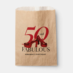 Happy 50th Birthday Fun Bold Red Shoes Favour Bags
