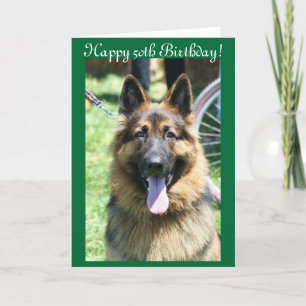 Happy 50th Birthday German Shepherd greeting card