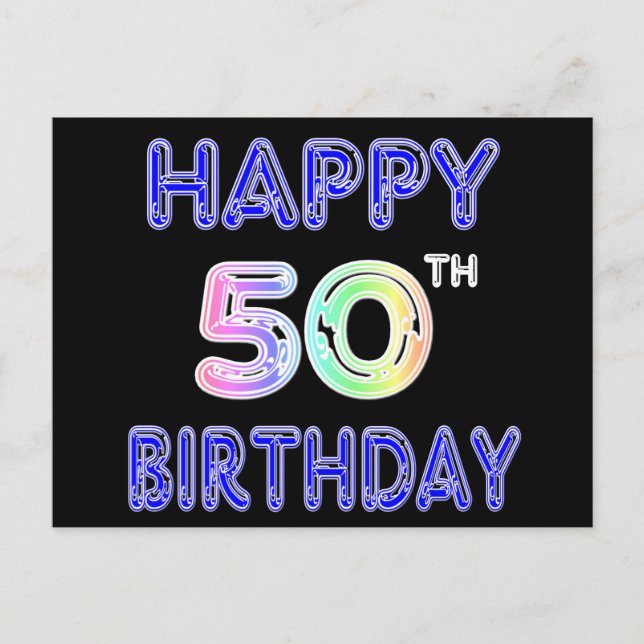Happy 50th Birthday Gifts and Birthday Apparel Postcard (Front)