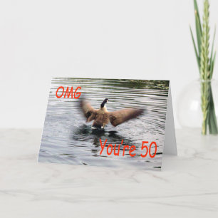 Happy 50th Birthday Goose flapping Card