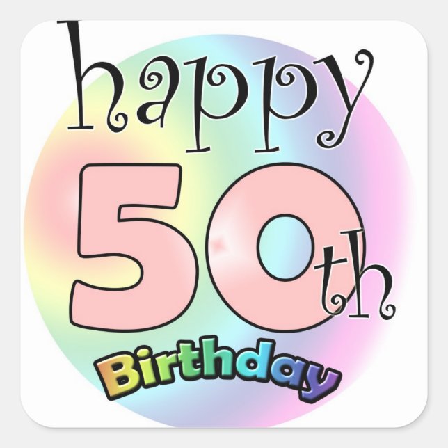 Happy 50th Birthday (king) Square Sticker (Front)