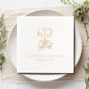 Happy 50th Birthday Martini Cocktail Personalised Foil Napkins