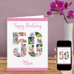 Happy 50th Birthday Mum Number 50 Photo Collage Card<br><div class="desc">Say Happy 50th Birthday Mum with a unique birthday card and your own custom photo collage. This big birthday card for mum has feminine script typography in pink and simply styling in order to focus on your pictures in the number 50. The template is set up for you to edit...</div>