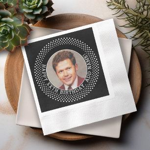 Happy 50th Birthday - Over the hill Black - Photo Napkin