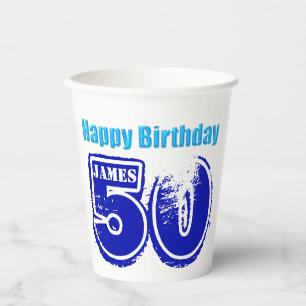 Happy 50th Birthday Personalised Paper Cup