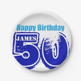 Happy 50th Birthday Personalised Paper Plates