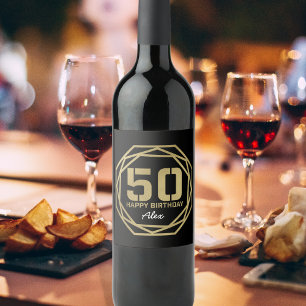 Happy 50th Birthday Personalised Wine Label