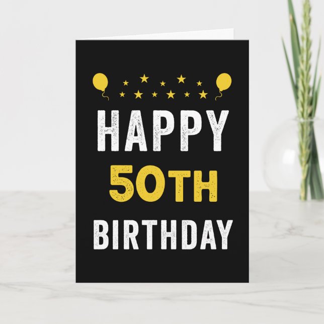 Happy 50th Birthday Quinquagenarian Celebration Card (Front)