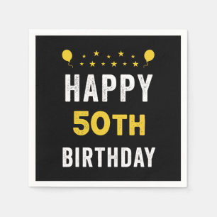 Happy 50th Birthday Quinquagenarian Celebration Napkin