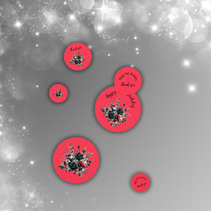 Happy 50th Birthday Red and Black Roses   Confetti