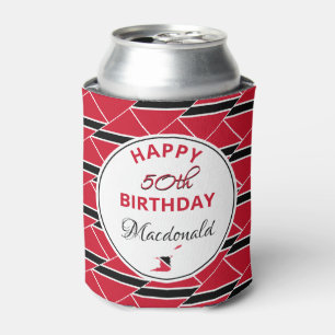 HAPPY 50th BIRTHDAY Trinidad Flag Custom Keepsake Can Cooler