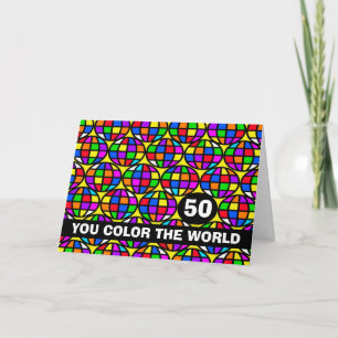 Happy 50th Birthday You Colour the World Holiday Card