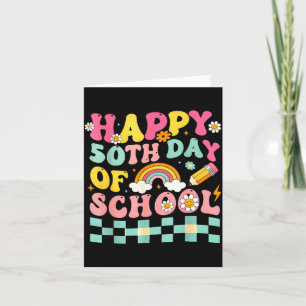 Happy 50th Day Of School Retro Teacher Students Sm Card