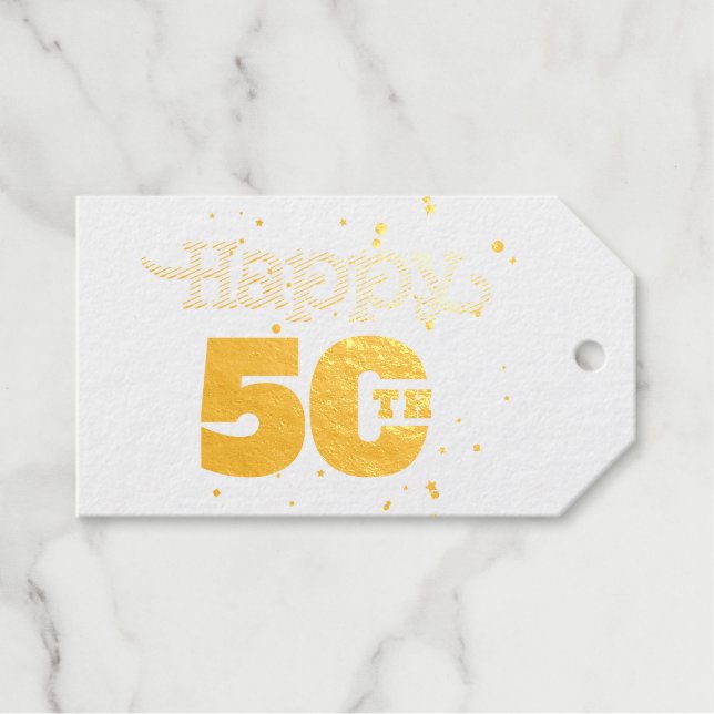 Happy 50th gift tags (Front (Horizontal))