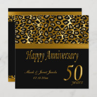 Happy 50th Golden Anniversary | Leopard Pattern