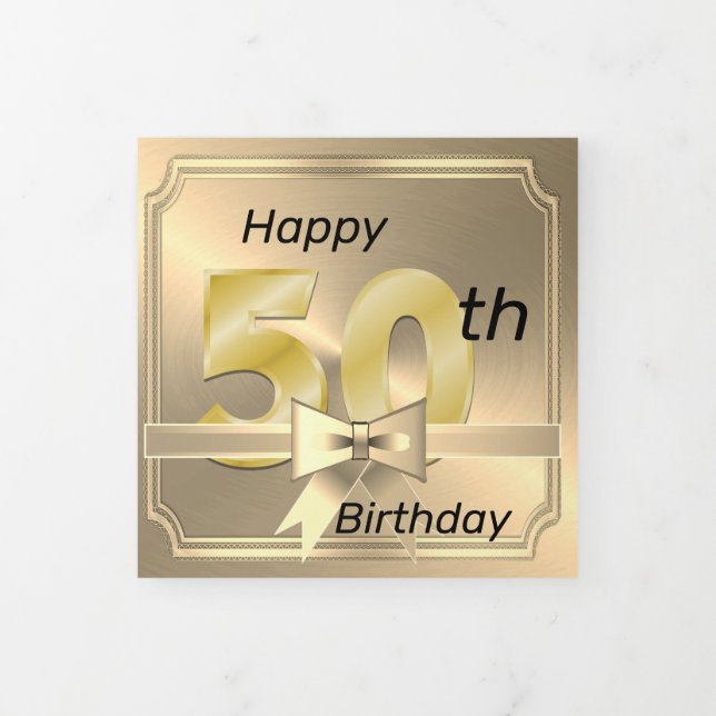 Happy 50th Tri Fold Birthday Card (Cover)